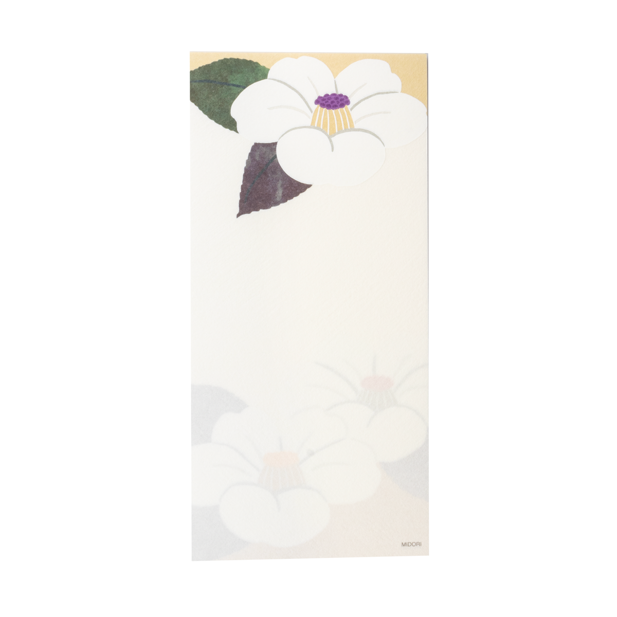 Midori Message Pad 543 Silk-printing White Camellia