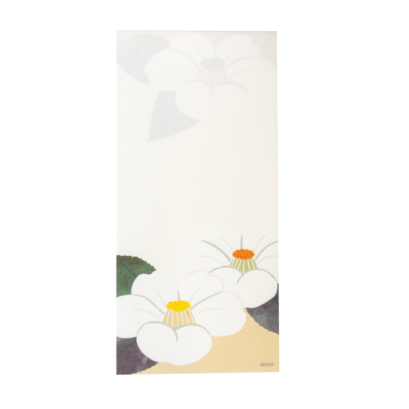 Midori Message Pad 543 Silk-printing White Camellia