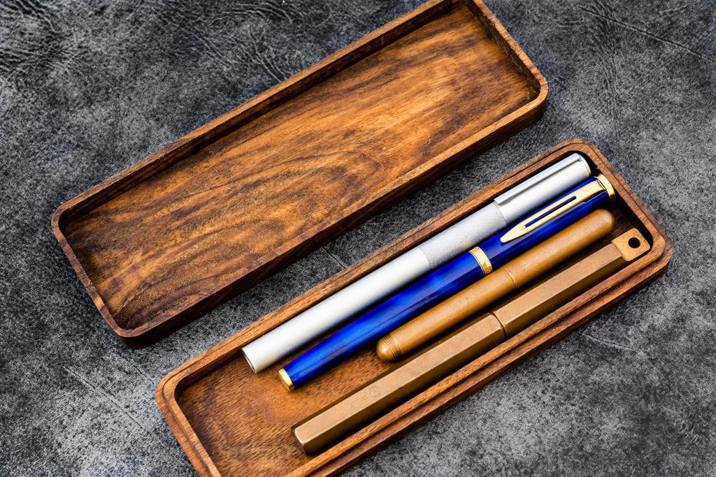 Galen Leather Co. Wooden Pen Case