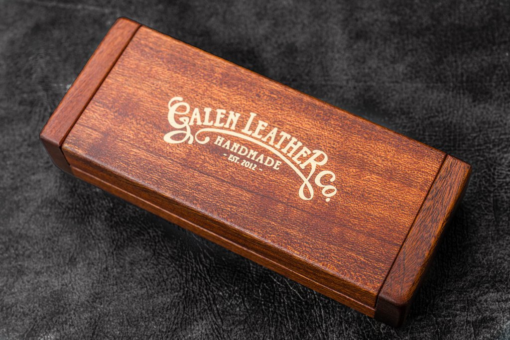 Galen Leather Co. Wooden Pen Display Case with Lid