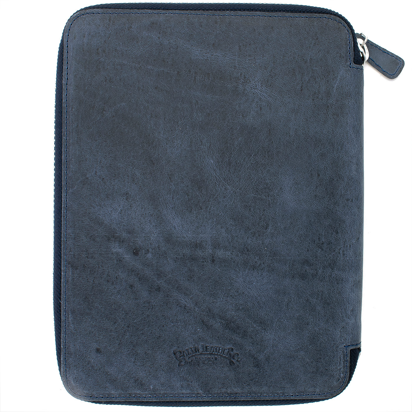 Galen Leather Co. Zippered A5 Notebook Folio - Crazy Horse Navy Blue