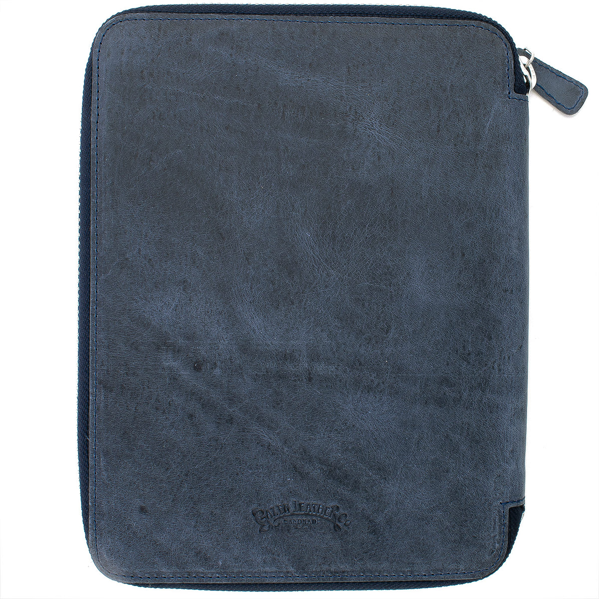 Galen Leather Co. Zippered A5 Notebook Folio- Crazy Horse Navy Blue