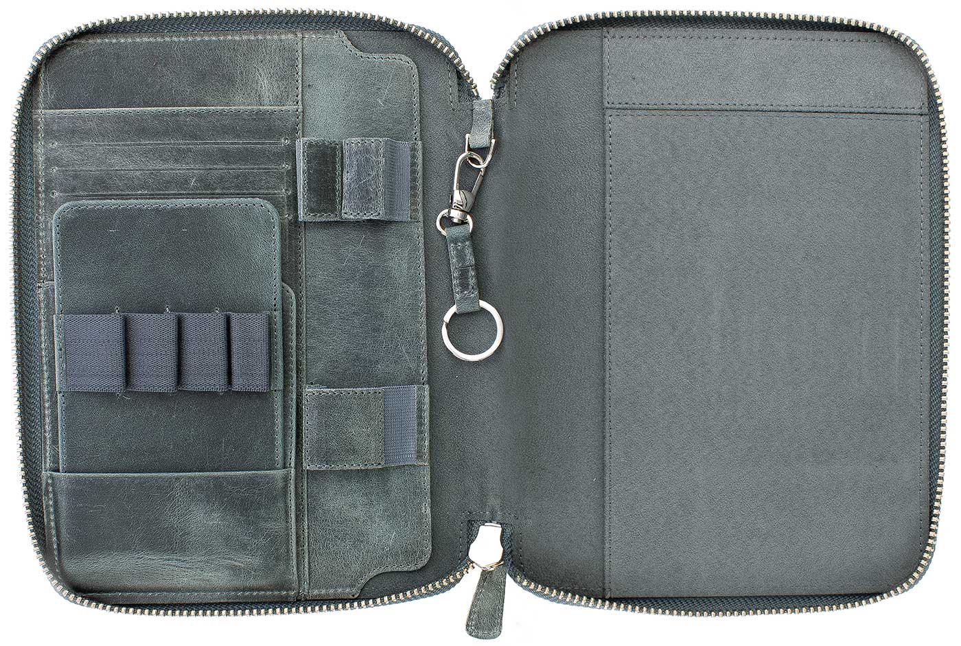 Galen Leather Co. Zippered A5 Notebook Folio - Crazy Horse Smoky