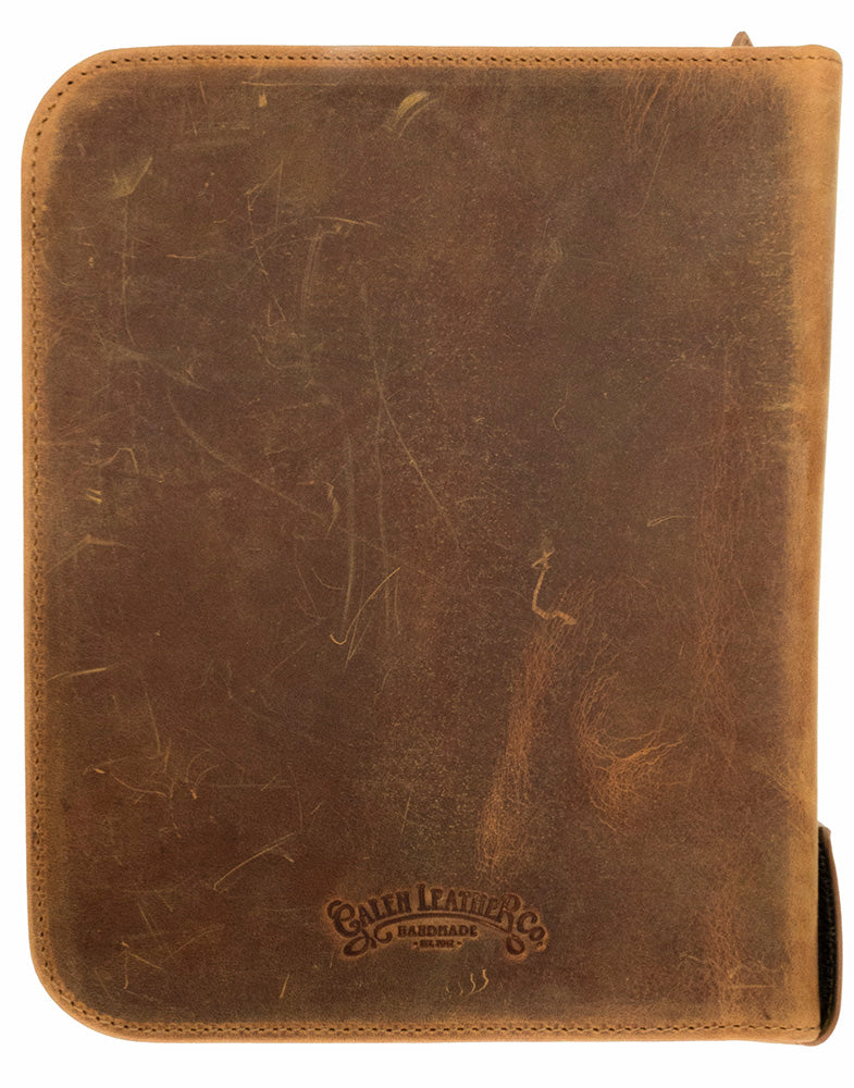 Galen Leather Co. Zippered 40 Slot Pen Case - Crazy Horse Brown