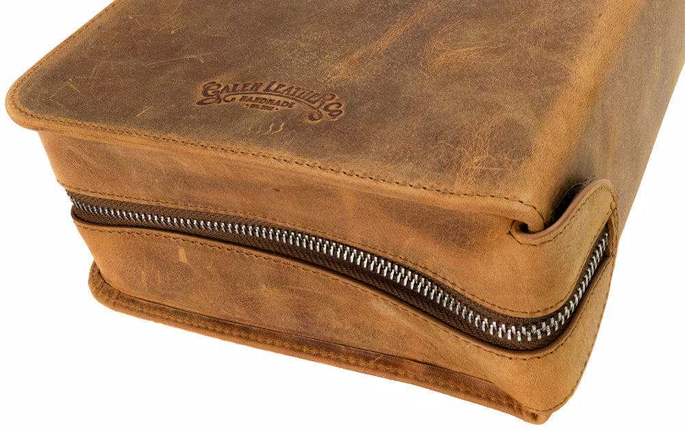 Galen Leather Co. Zippered 40 Slot Pen Case - Crazy Horse Brown