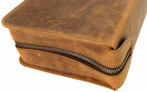 Galen Leather Co. Zippered 40 Slot Pen Case- Crazy Horse Brown