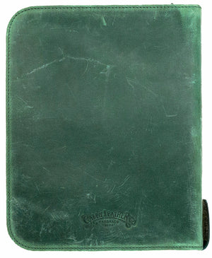 Galen Leather Co. Zippered 40 Slot Pen Case - Crazy Horse Forest Green