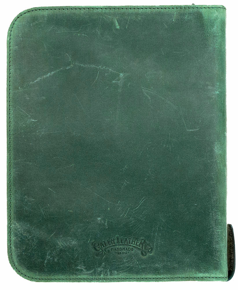 Galen Leather Co. Zippered 40 Slot Pen Case - Crazy Horse Forest Green