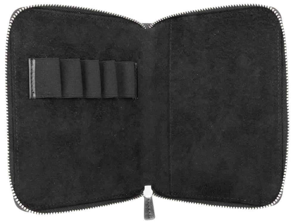 Galen Leather Co. Zippered 5 Slot Pen Case - Black