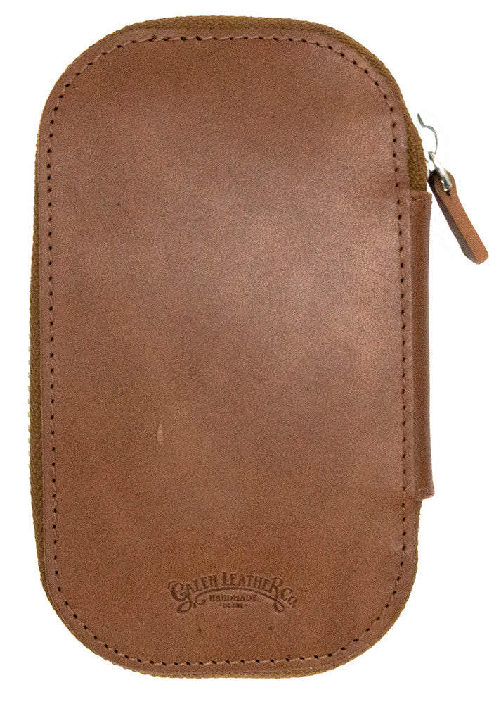 Galen Leather Co. Zippered 6 Slot Pen Case - Brown