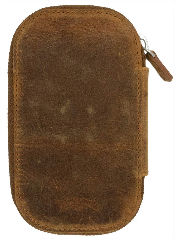 Galen Leather Co. Zippered 6 Slot Pen Case - Crazy Horse Brown
