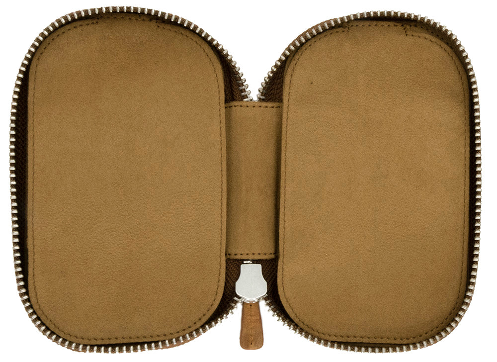 Galen Leather Co. Zippered 6 Slot Pen Case - Crazy Horse Brown