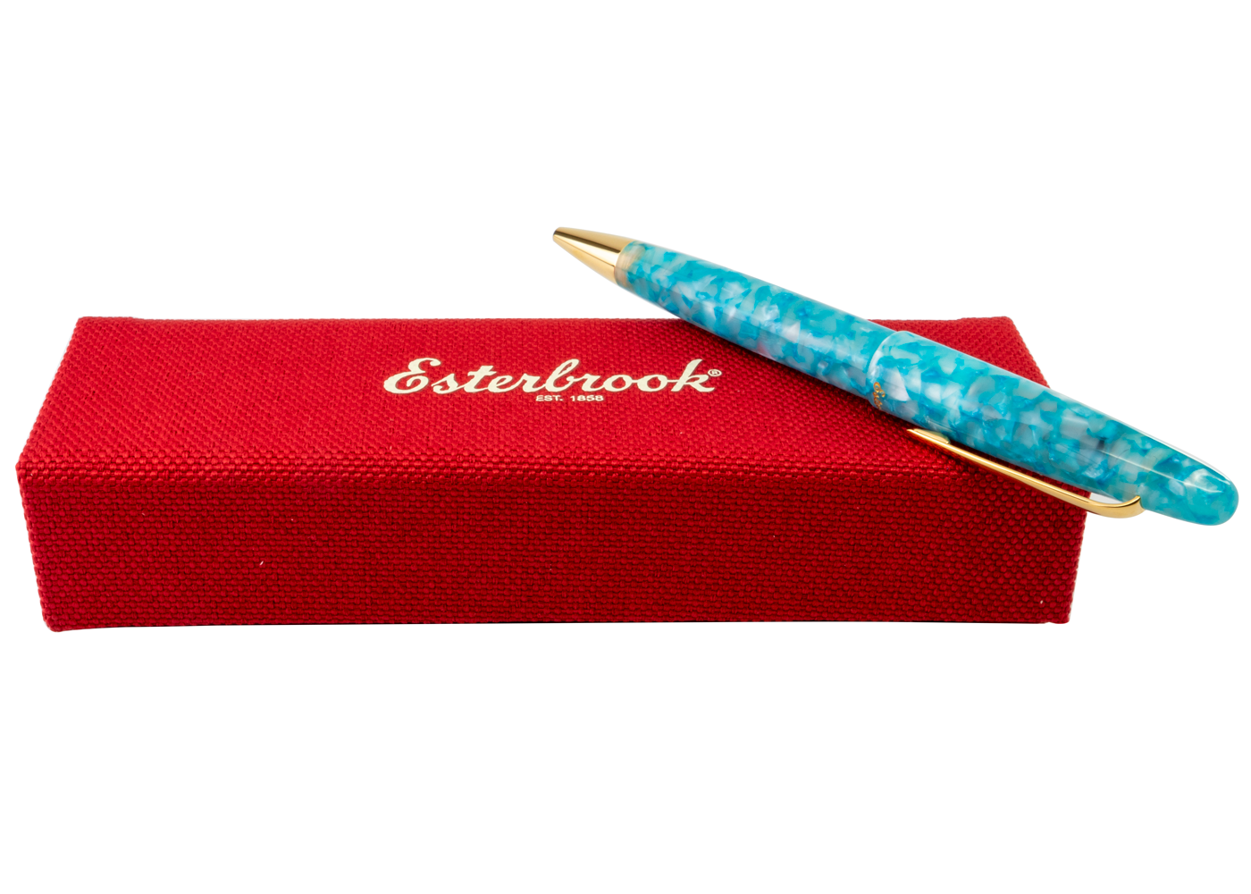 Esterbrook Estie Aqua Turquoise with Gold Trim Ballpoint