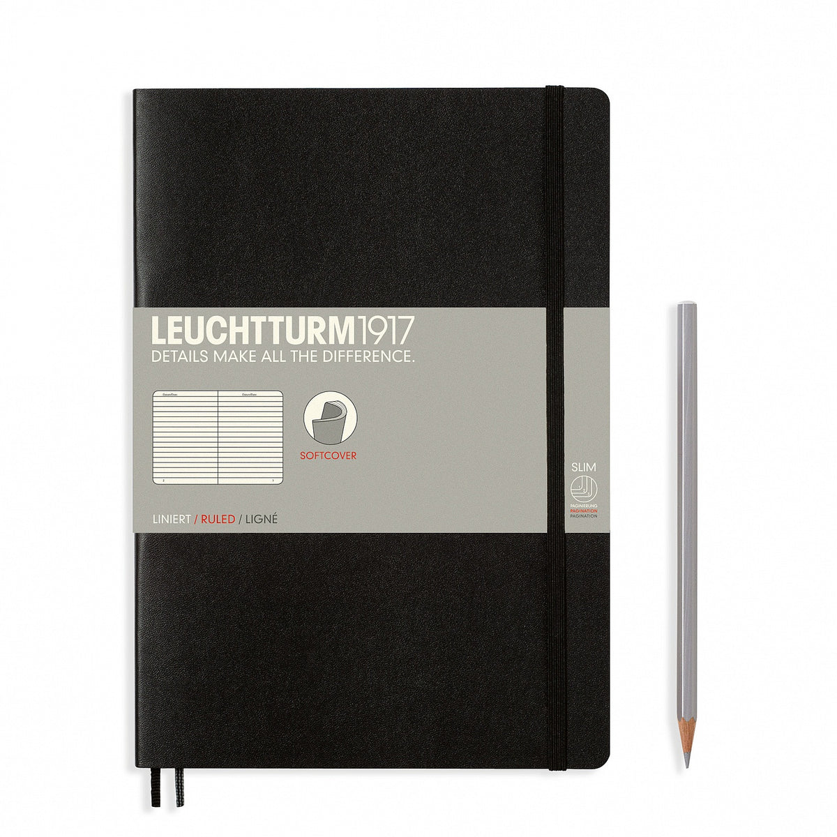 Leuchtturm1917 B5 Composition Softcover Notebook - Black