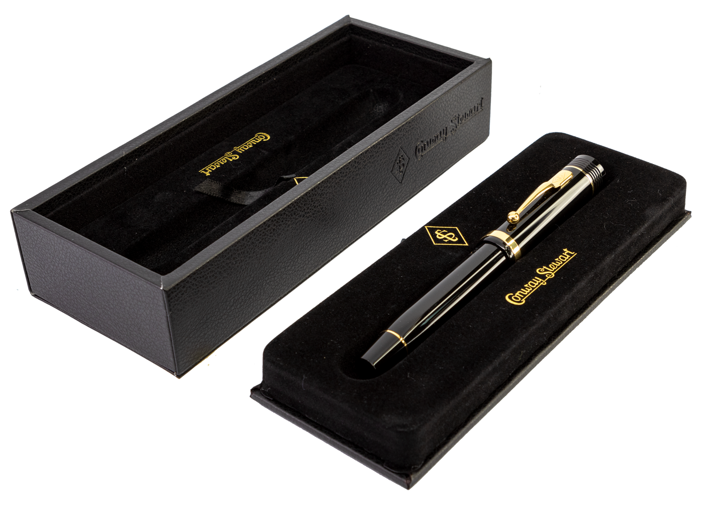 Conway Stewart Churchill Classic Black with Gold Trim