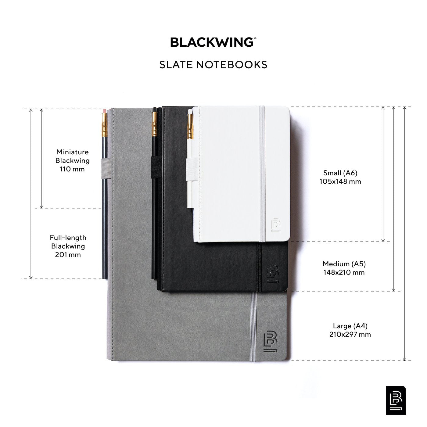 Blackwing Medium (A5) Slate Notebook- White