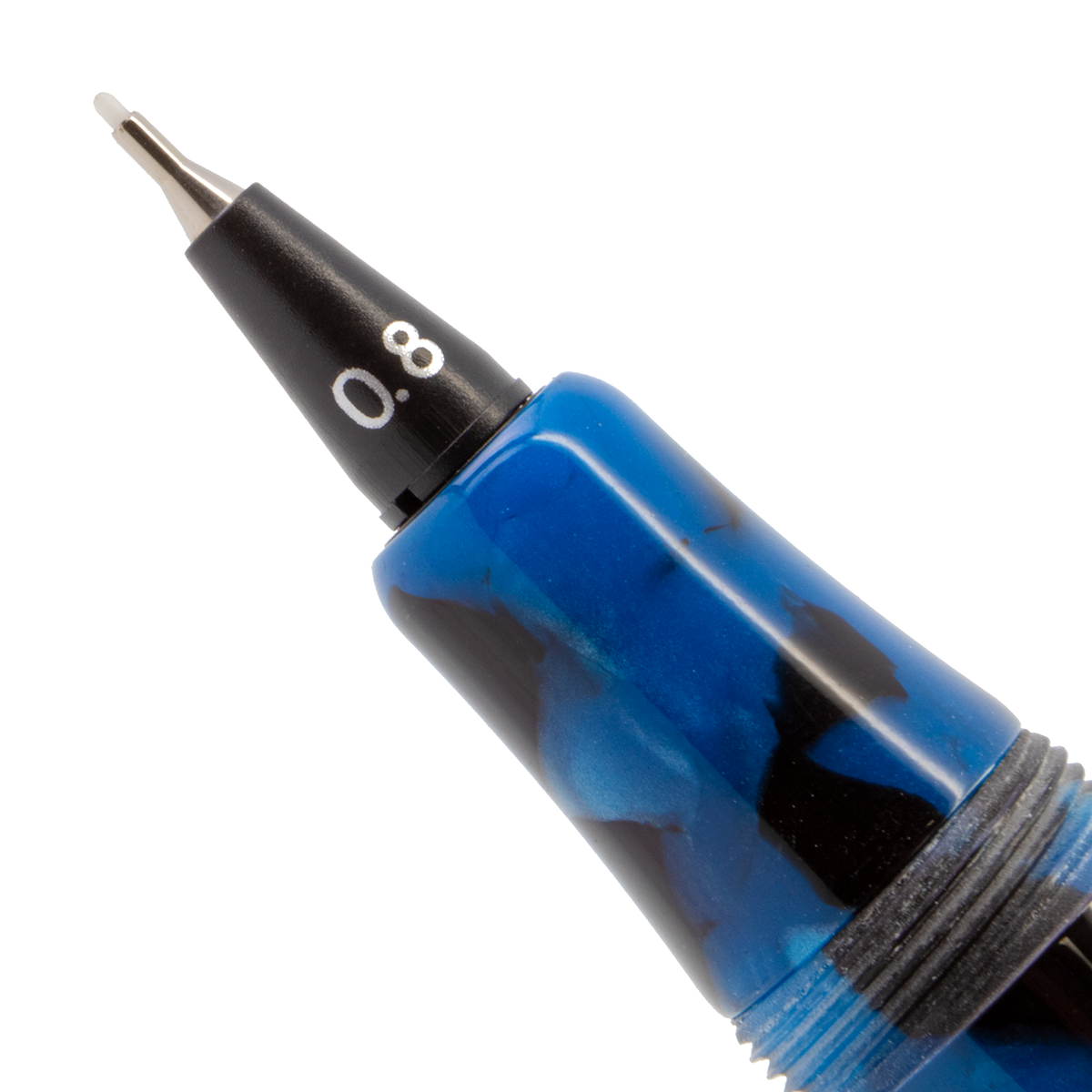 Yookers Front Section for Gaia Fiber Pen Blue/Black Marble Resin