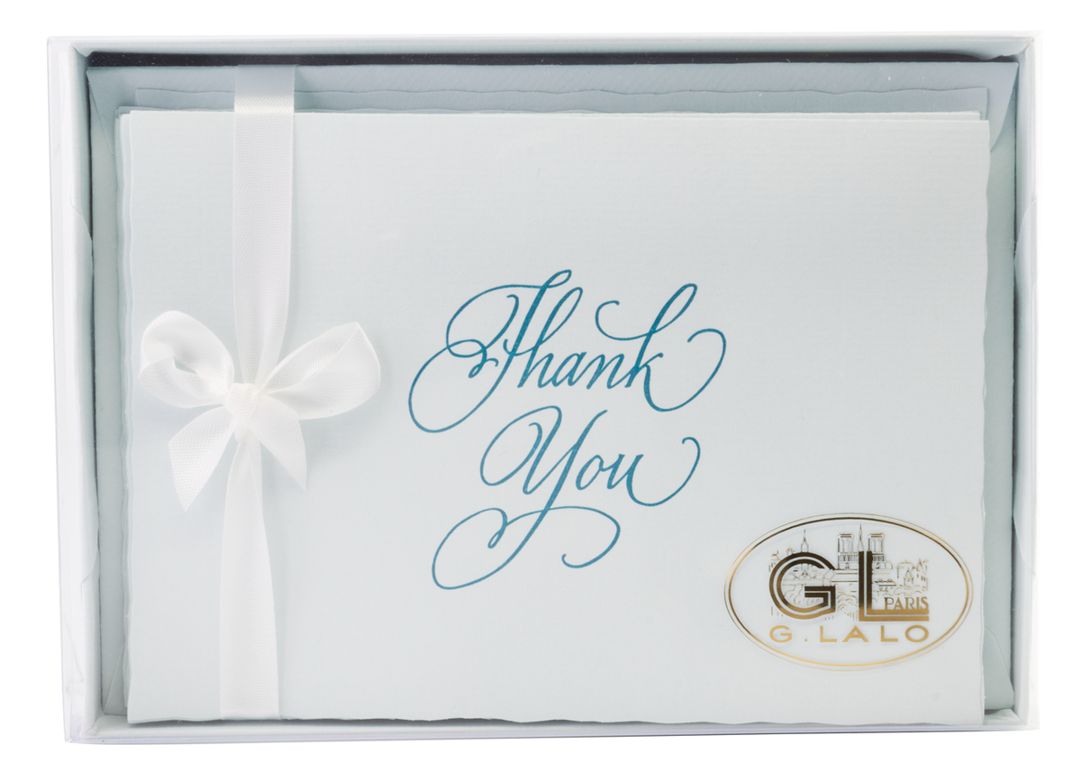 G. Lalo Thank You Gift Box 4 ¼ x 6- Turquoise