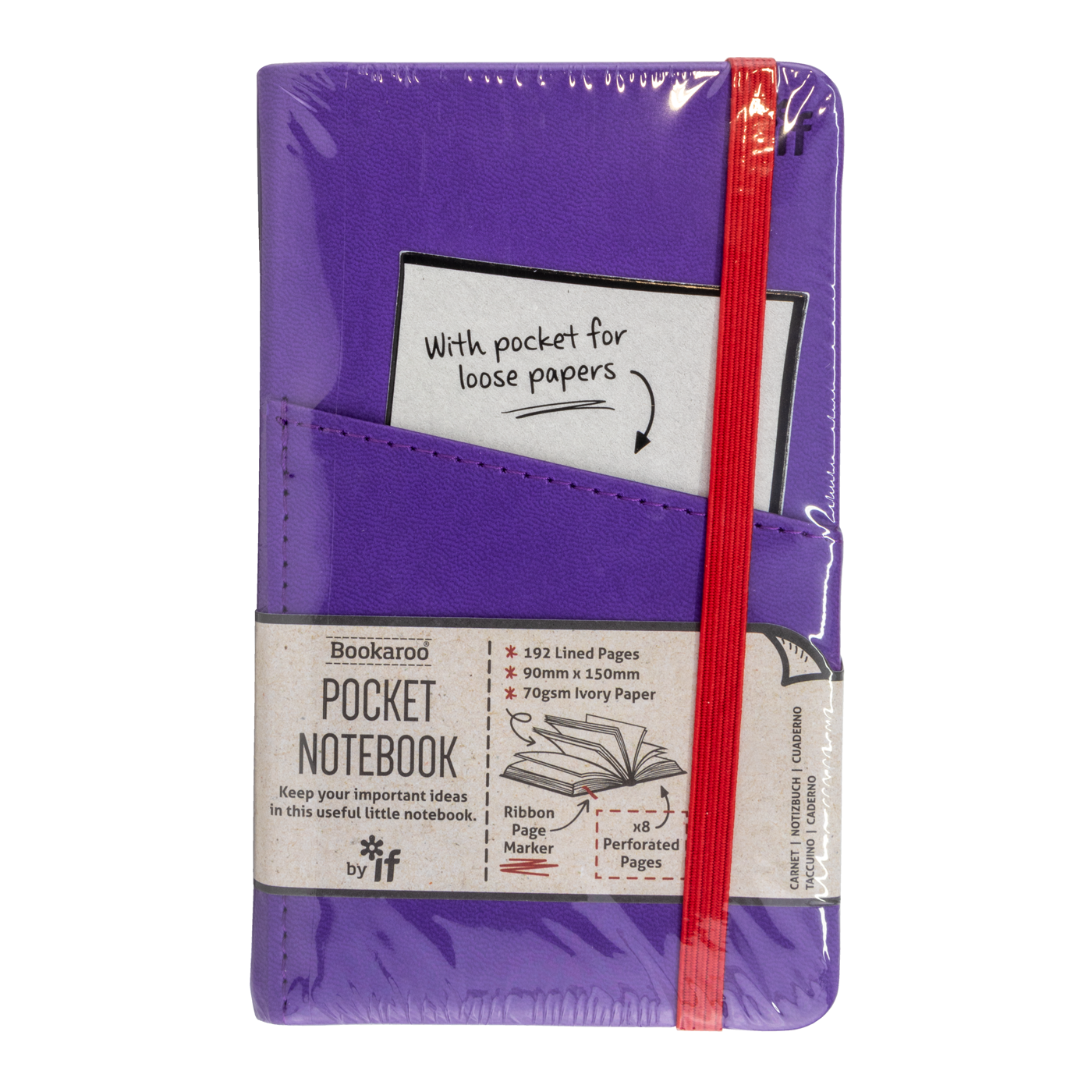 If Bookaroo  A6 Pocket Notebook - Purple