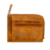 Galen Leather Co. Zippered Mega Mini Wallet- Crazy Horse Brown