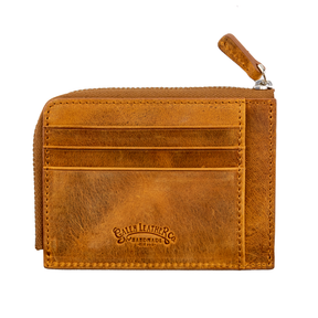 Galen Leather Co. Zippered Mega Mini Wallet- Crazy Horse Brown