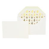Rossi Letterpress Flat Cards Letter set 10/10 Box  Music Notes Gold Foil