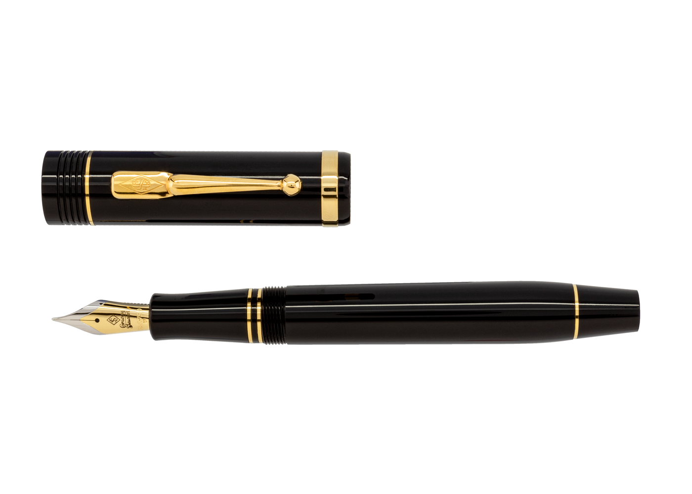 Conway Stewart Churchill Classic Black with Gold Trim