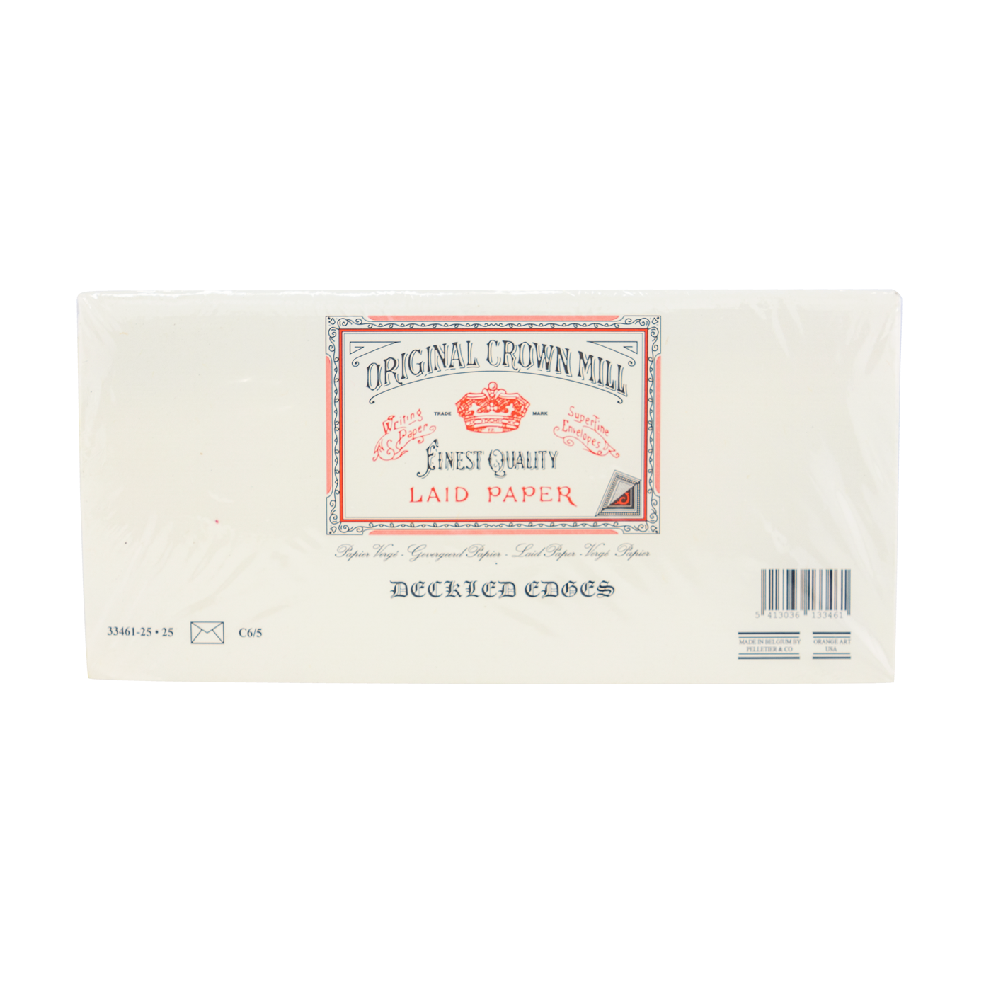 Original Crown Mill Classic Deckle Edge Envelopes Cream A4 (4.25 x 8.75in) 25 Pack