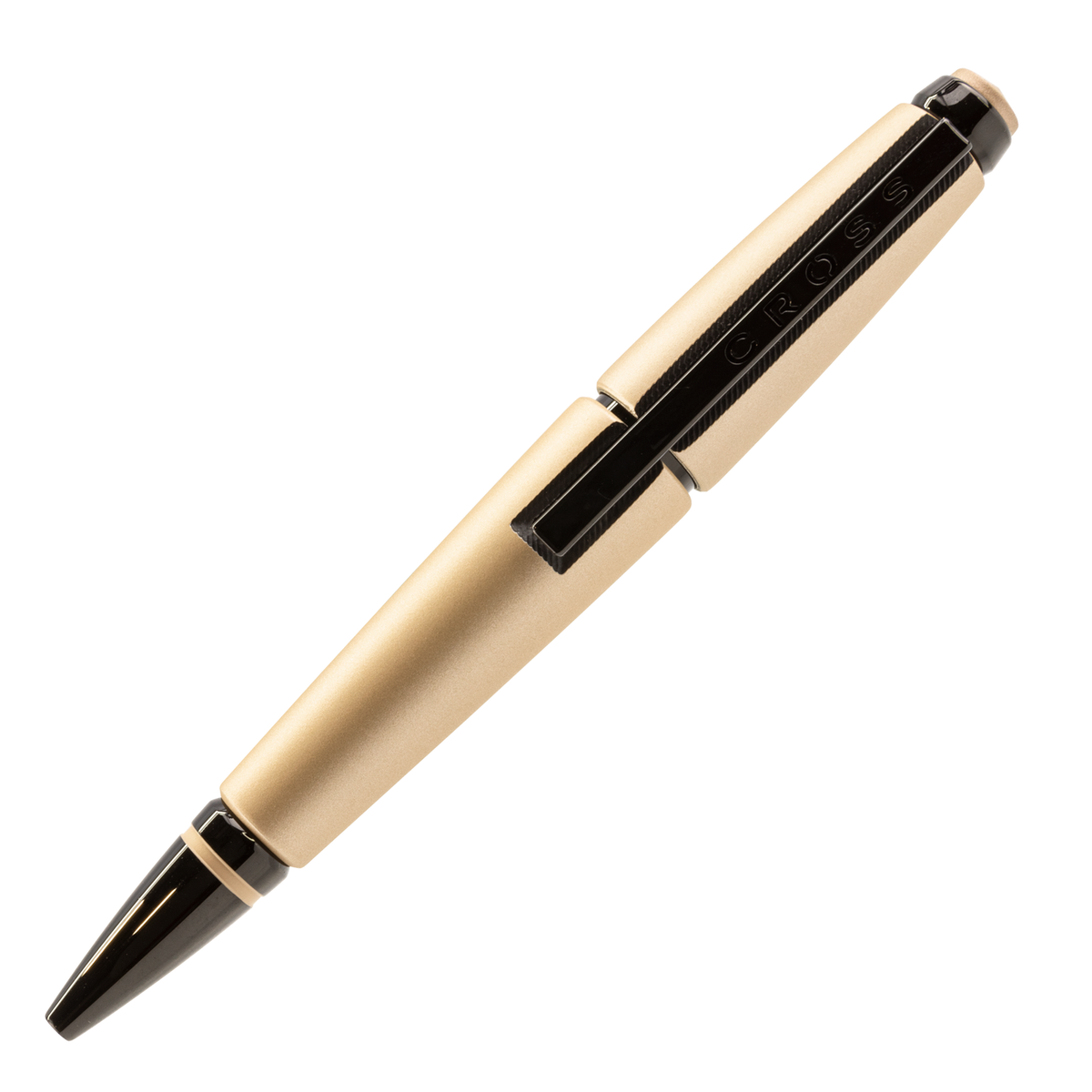 The Cross Edge capless rollerball pen in Light Brown Matte with black clip and appointments combines performance and practicality with play-ability. Just slide it open, unleash your thoughts, and then snap it shut.