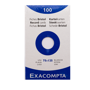 Exacompta Bristol Index Cards - White