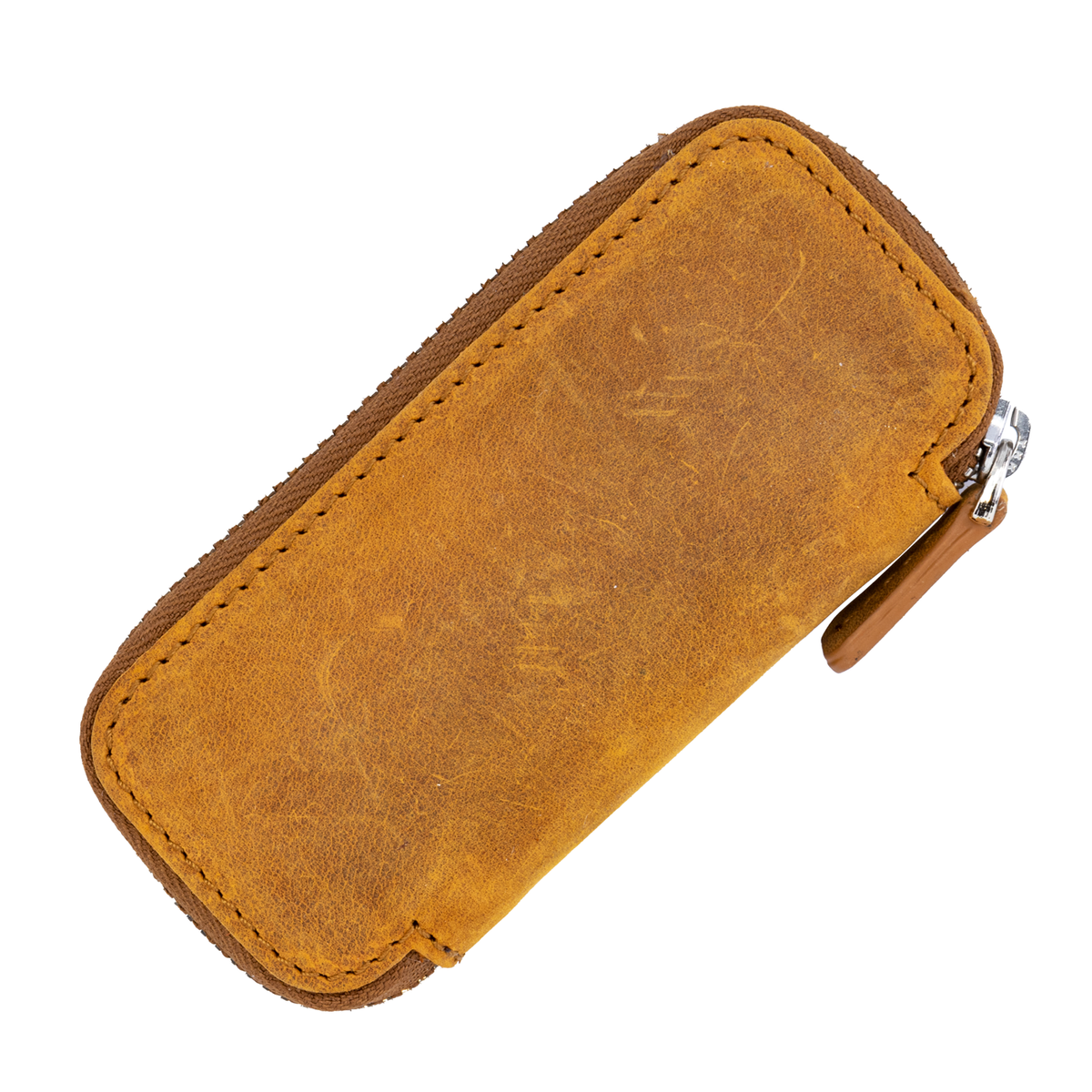 Galen Leather Co. Zippered Double Pen Case For Kaweco - Crazy Horse Brown