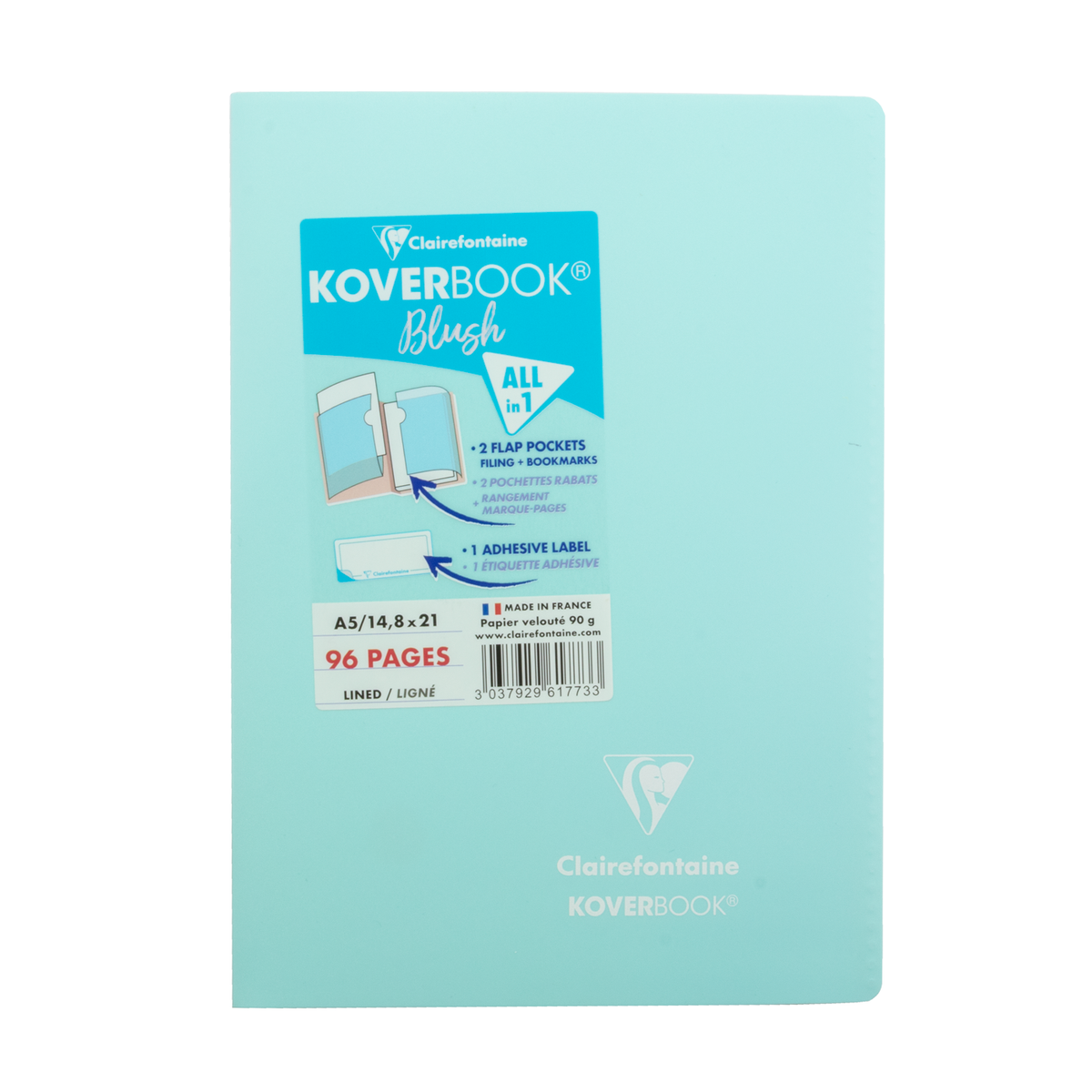 Clairefontaine Koverbook Blush- Staplebound Notebook (48 Sheets) - A5 - Menthe