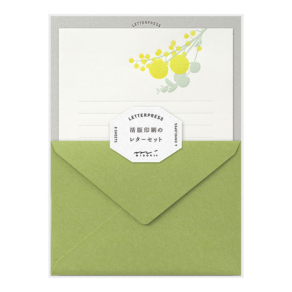 Midori Letter Set 461- Press Bouquet Yellow