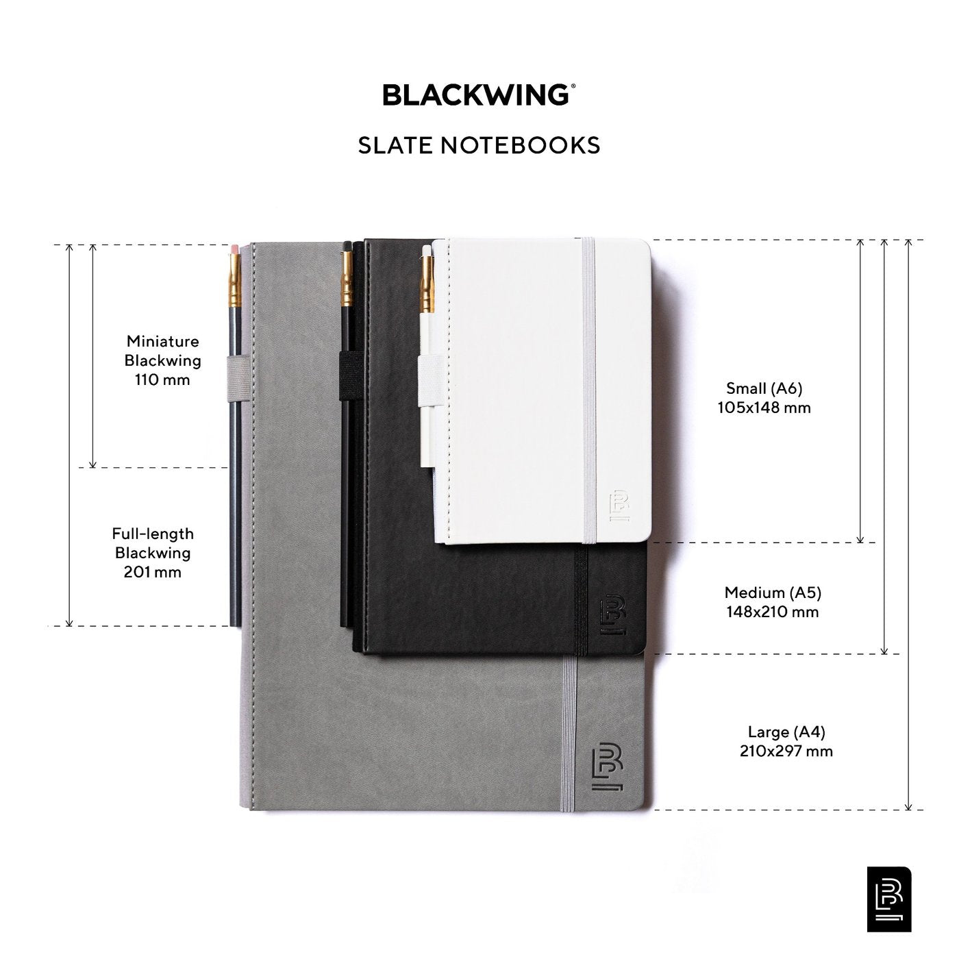 Blackwing Large (A4) Slate Notebook- Black