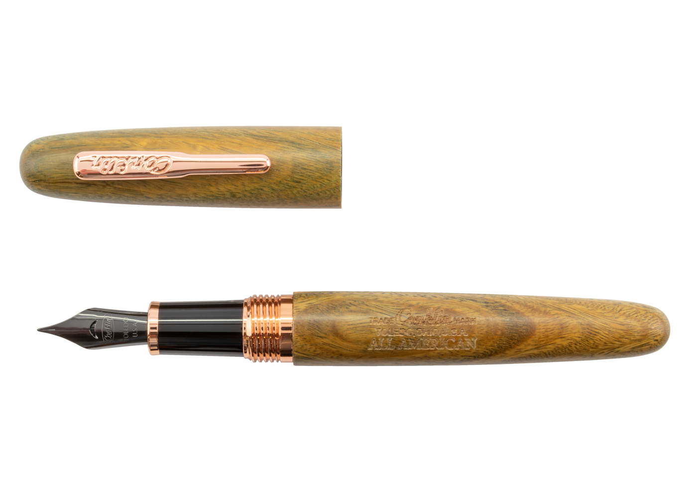 Conklin All American Pau-Preto RoseGold Trim Fountain (Limited Edition)