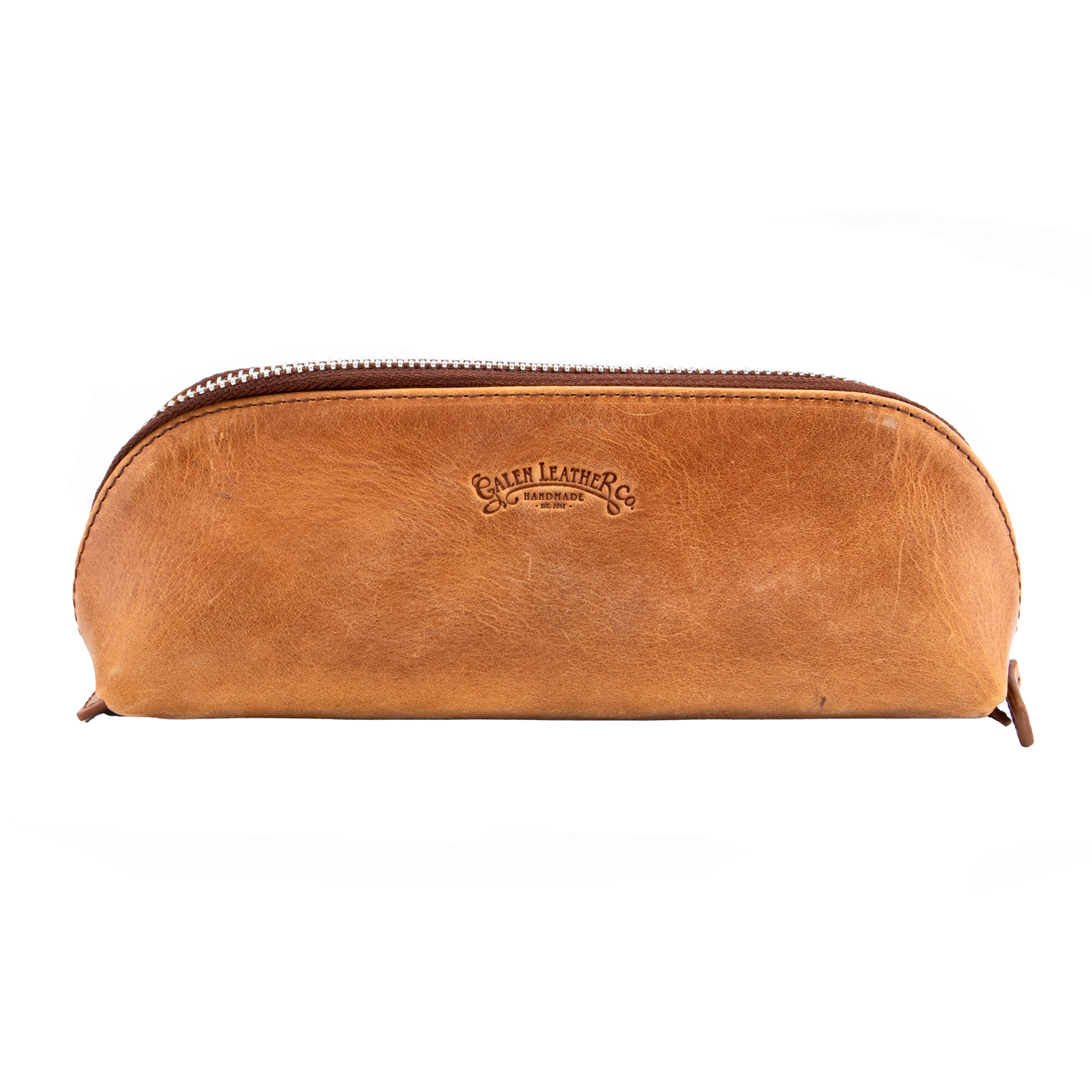 Galen Leather Co. Leather Zippered XL Pencil Cases- Crazy Horse Tan