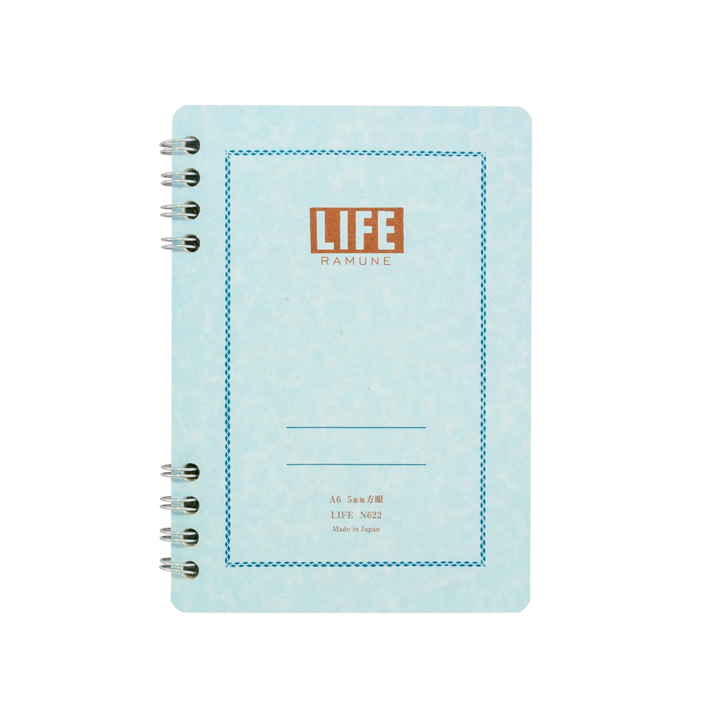 Life Stationery Ramune Blue Note A6 Side Ring-Bound Notebook