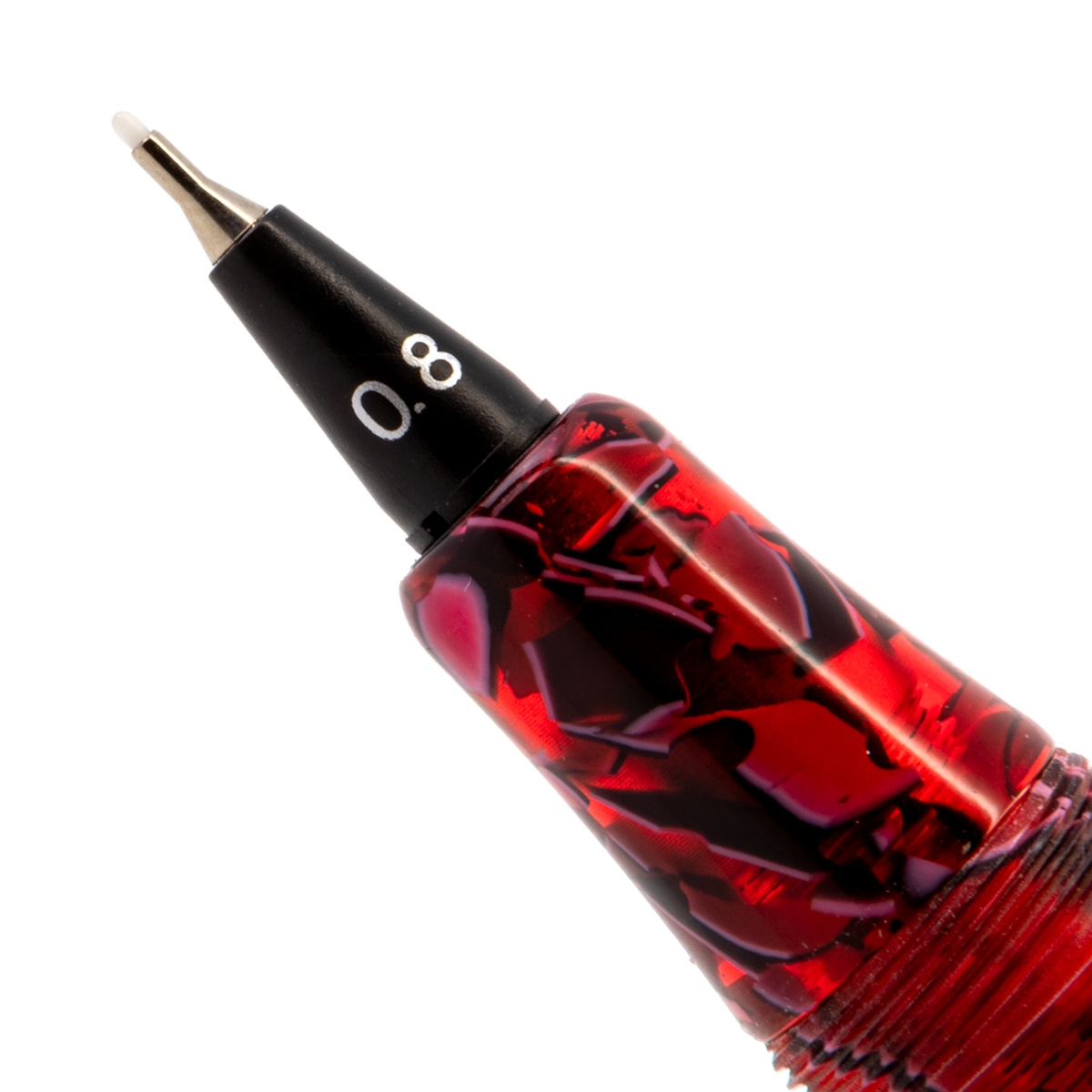 Yookers Front Section for Gaia Fiber Pen Red/Black Marble Resin