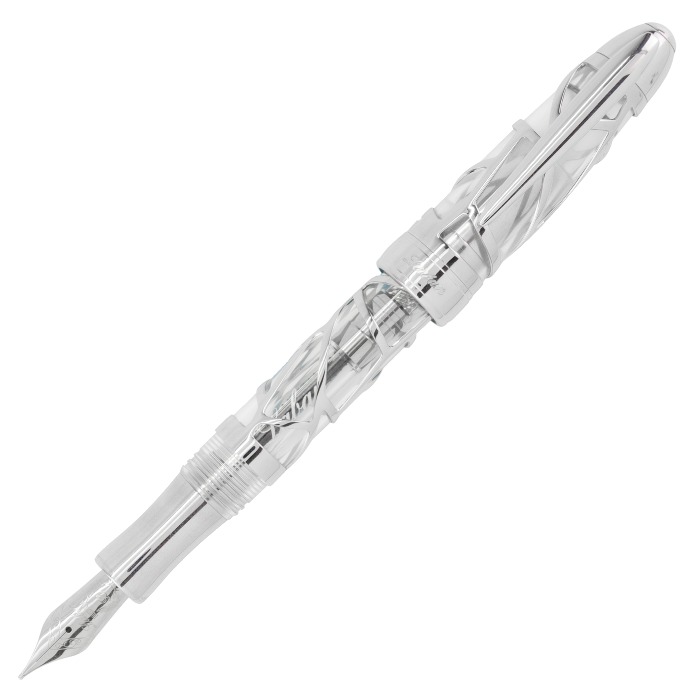 Laban Skeleton Rhodium Plated Fountain Pen