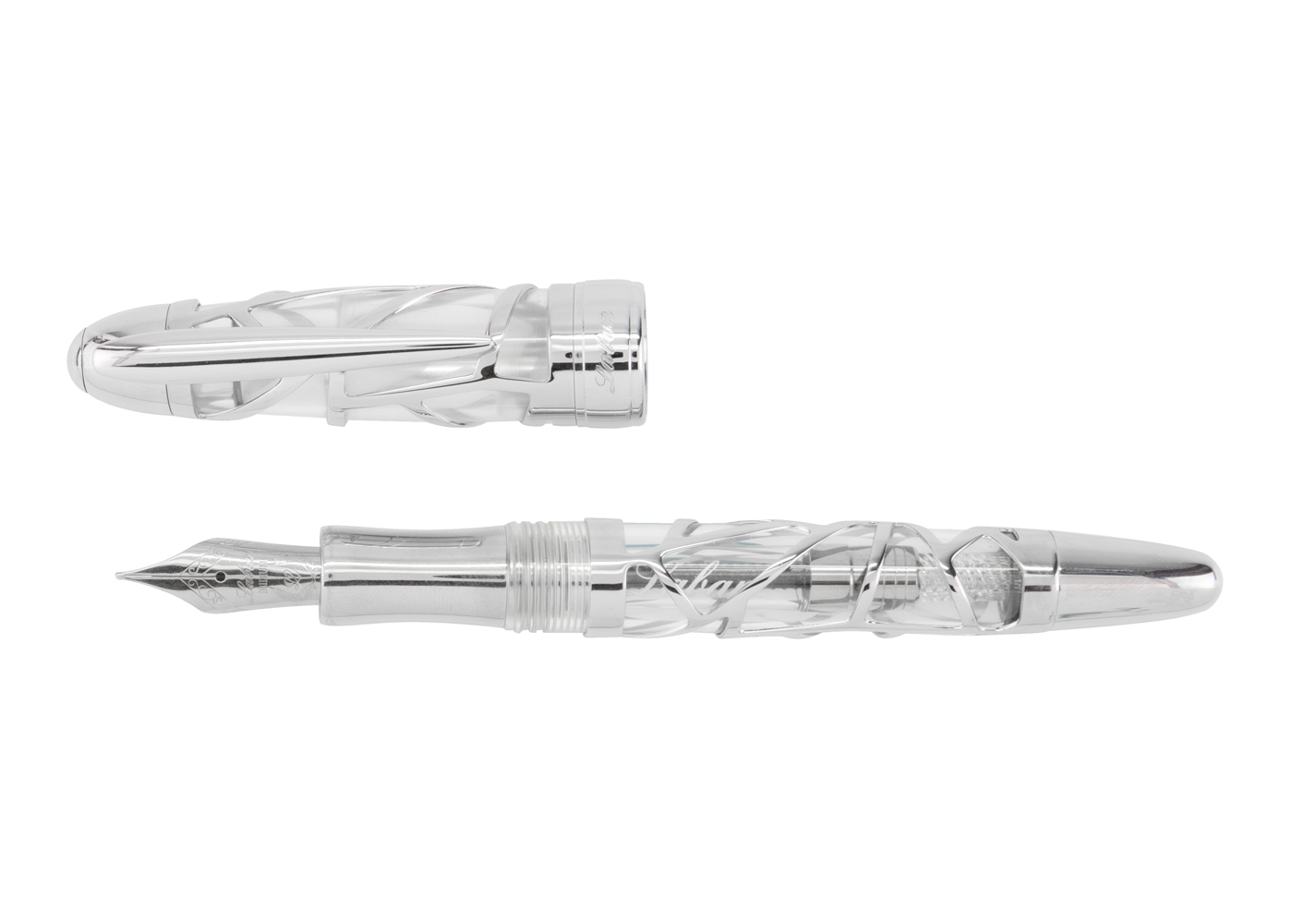 Laban Skeleton Rhodium Plated Fountain Pen