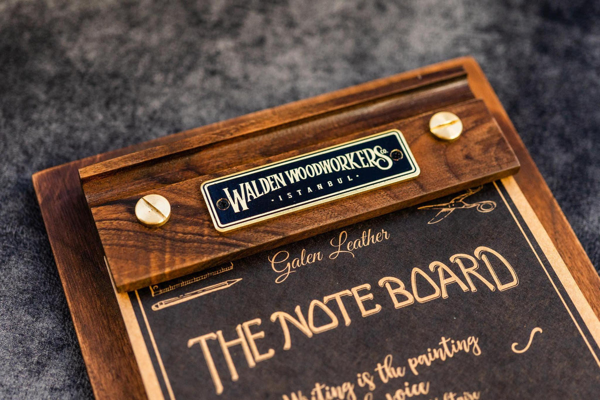 Galen Leather Co. The Note Board- Wooden Rhodia Notepad Holder- Mahogany
