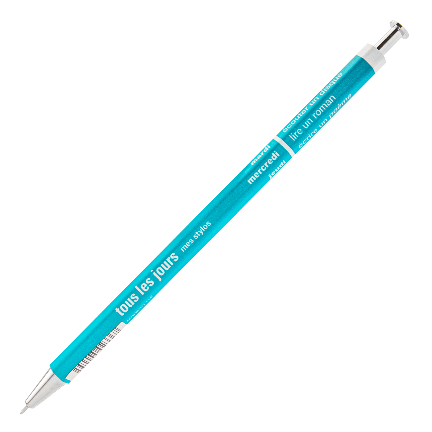 Mark's Inc. Days Wooden 0.5mm Ballpoint Pen- Turquoise