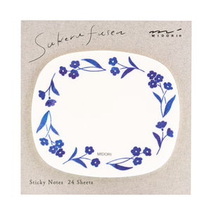 Midori Sticky Note - Transparency Blue Flowers