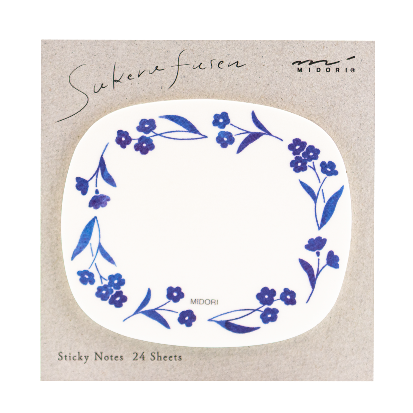 Midori Sticky Note Transparency - Blue Flowers