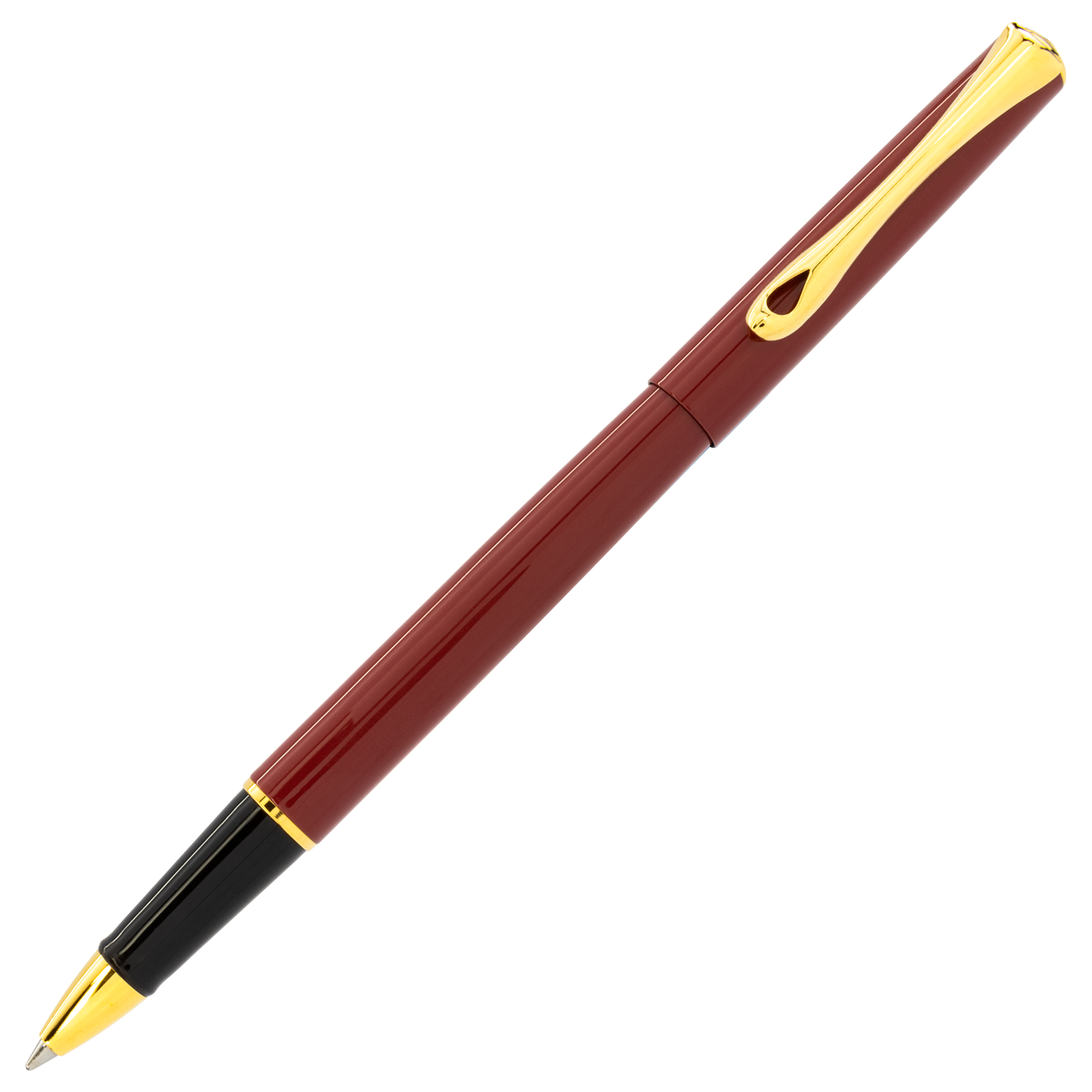 Diplomat Traveller Dark Red with Gold Trim Rollerball