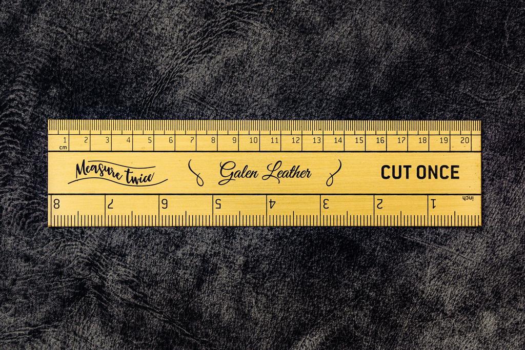 Galene Ruler Galen Leather Co. Vintage Inspired Brass Ruler- Imperial & Metric Meas