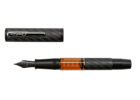 Conklin Carbon Fiber Stealth Word Gauge Fountain Pen - Orange