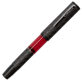 Conklin Carbon Fiber Stealth Word Gauge Fountain Pen - Red
