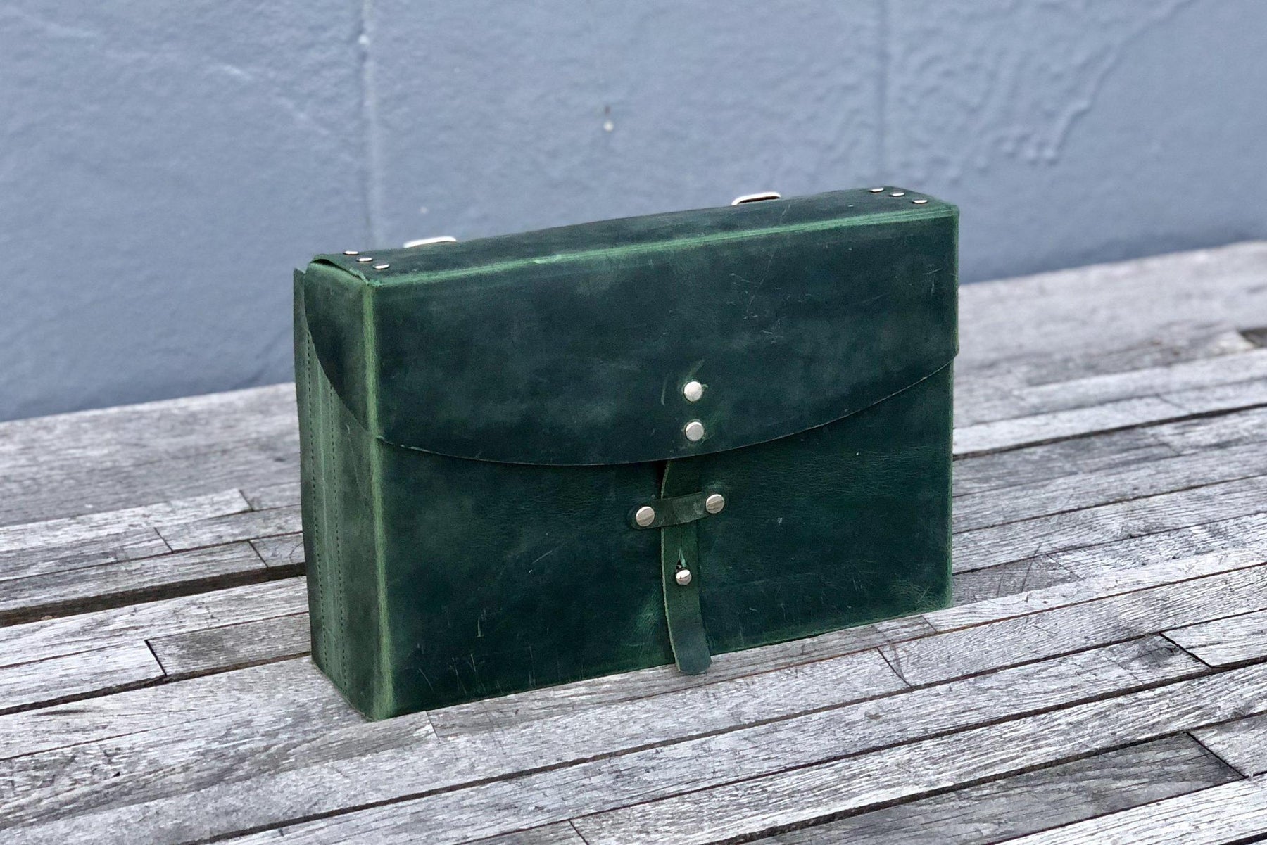 Galen Leather Co. Writer's Medic Bag- Crazy Horse Forest Green