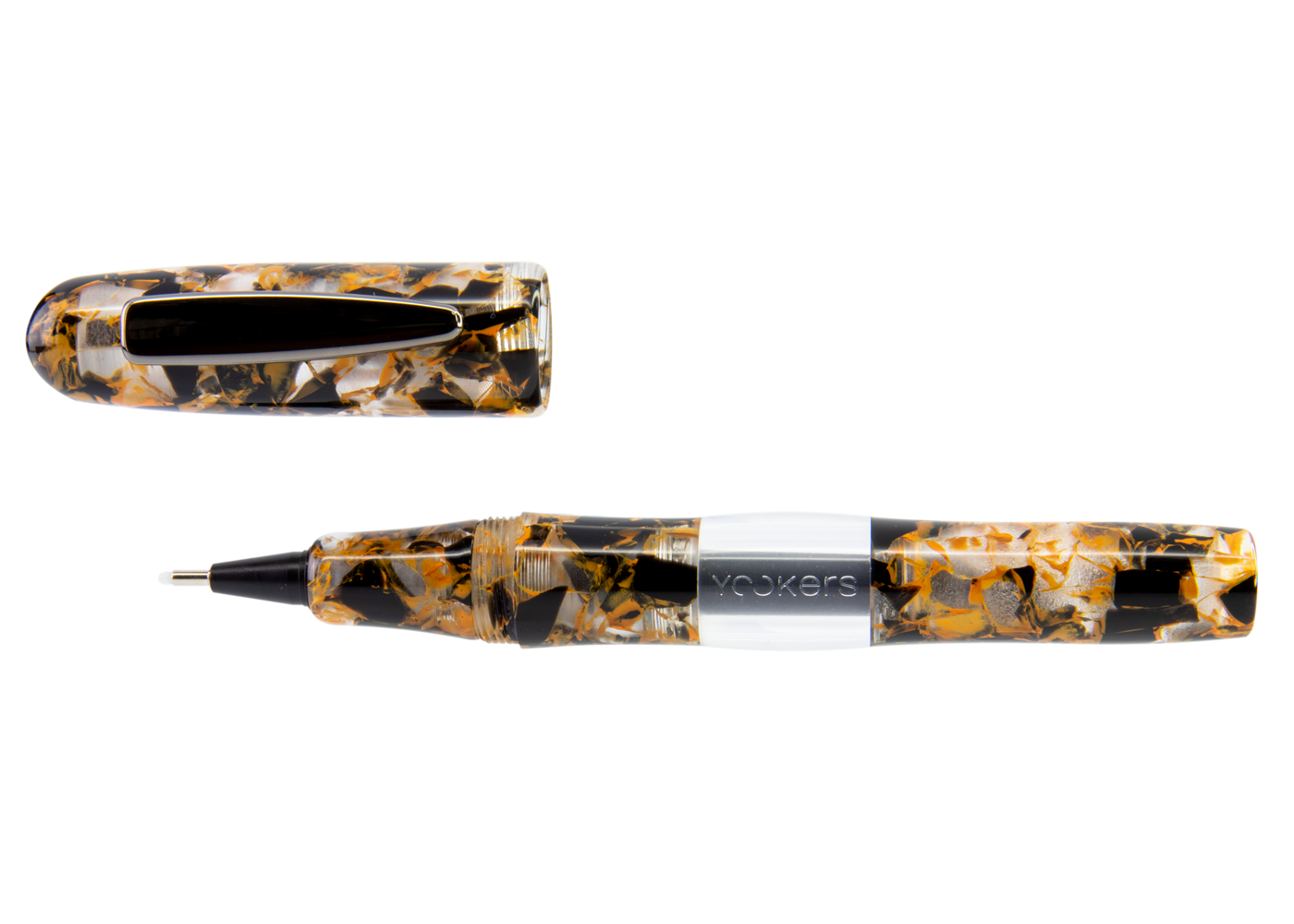 Yookers Gaia Fiber Pen Orange/Black Marble Resin